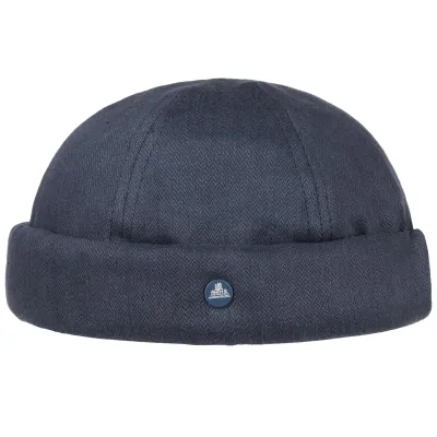 Navy Linen Docker Beanie - Stetson Reference: 18473| Chapellerie Traclet