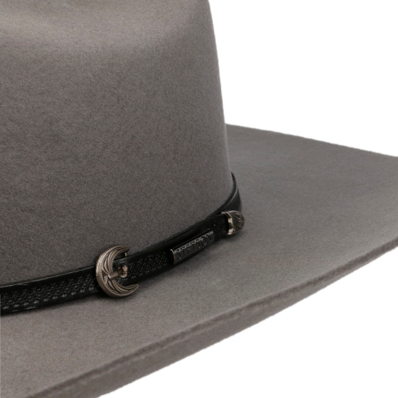 Chapeau Western Deadwood Woolfelt Gris - Stetson