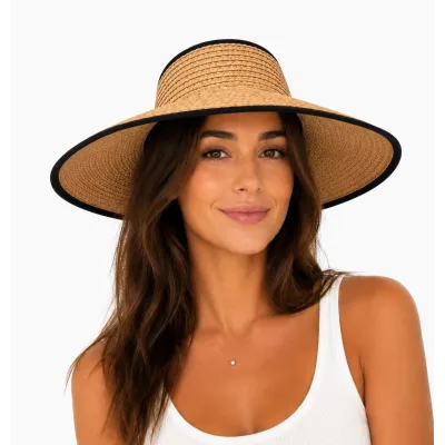 Large Brim Visor Florence Raffia - Traclet Reference: 23667| Chapellerie Traclet