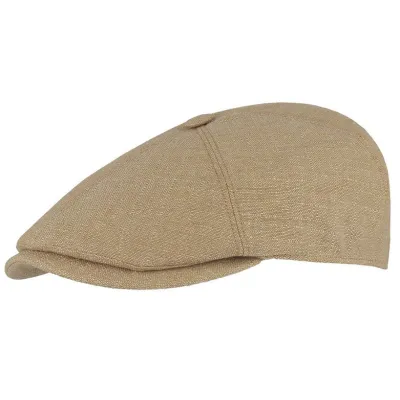 Flat Cap Ercolano Linen & Cotton Beige - Traclet Reference: 23678| Chapellerie Traclet