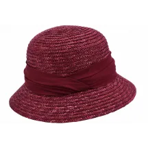 Chapeau Cloche Calvi Paille Bordeaux - Seeberger