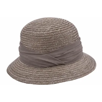Chapeau Cloche Calvi Paille Taupe - Seeberger