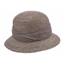 Chapeau Cloche Calvi Paille Taupe - Seeberger