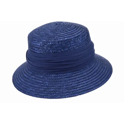 Chapeau Cloche Lilwenn Paille Bleu - Seeberger