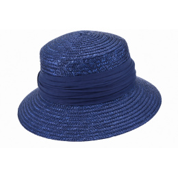 Chapeau Cloche Lilwenn Paille Bleu - Seeberger