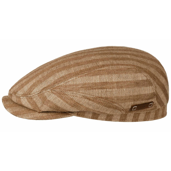 copy of Blue & Brown Linen Flat Driver Cap - Stetson