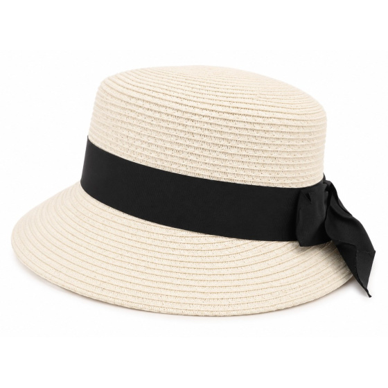 Cap Prato Paper Straw Cream - Marone