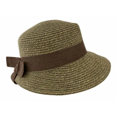 Brescia Brown Paper Straw Cap - Marone - ref 20318 Traclet hat shop