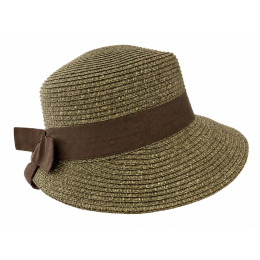 Brescia Brown Paper Straw Cap - Marone