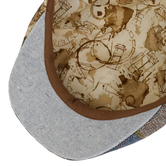 Brindisi Patchwork Linen & Silk Bubble Cap - Stetson