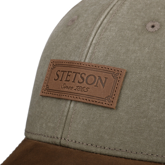 Cotton & Leather Green Baseball Cap UPF 40+ - Stetson