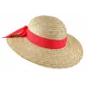 Capeline Paille Géraldine Ruban Rouge ou Marine - Traclet