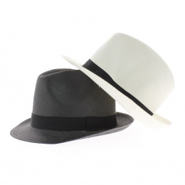 straw hat - black and white raguse hat