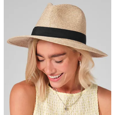 Chapeau Traveller Videle Paille Papier Camel - Traclet