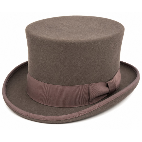 Chapeau Haut De Forme Mauro Feutre Marron - Traclet