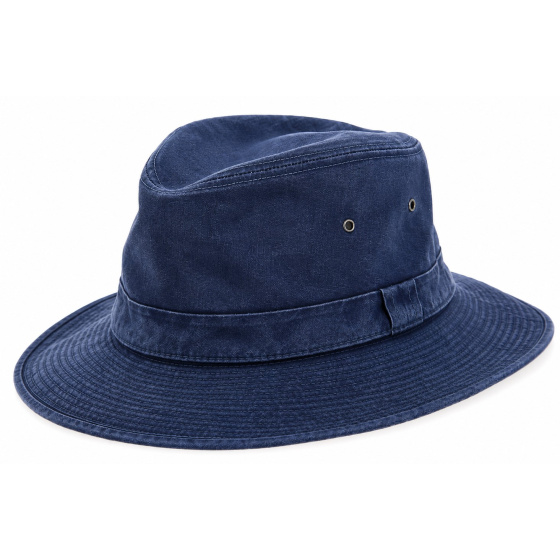 Grignan Navy Cotton Safari Hat UPF 50+ - Crambes