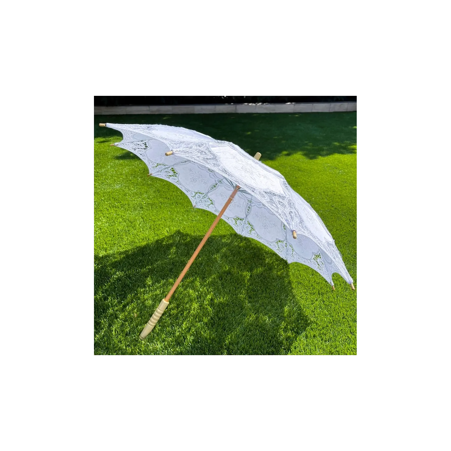Ombrelle Blanche Lyna Dentelle Coton - Traclet  Reference : 23728| Chapellerie Traclet