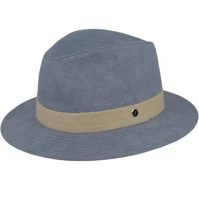 Chapeau Fedora Garibaldi Coton Bleu - Flechet