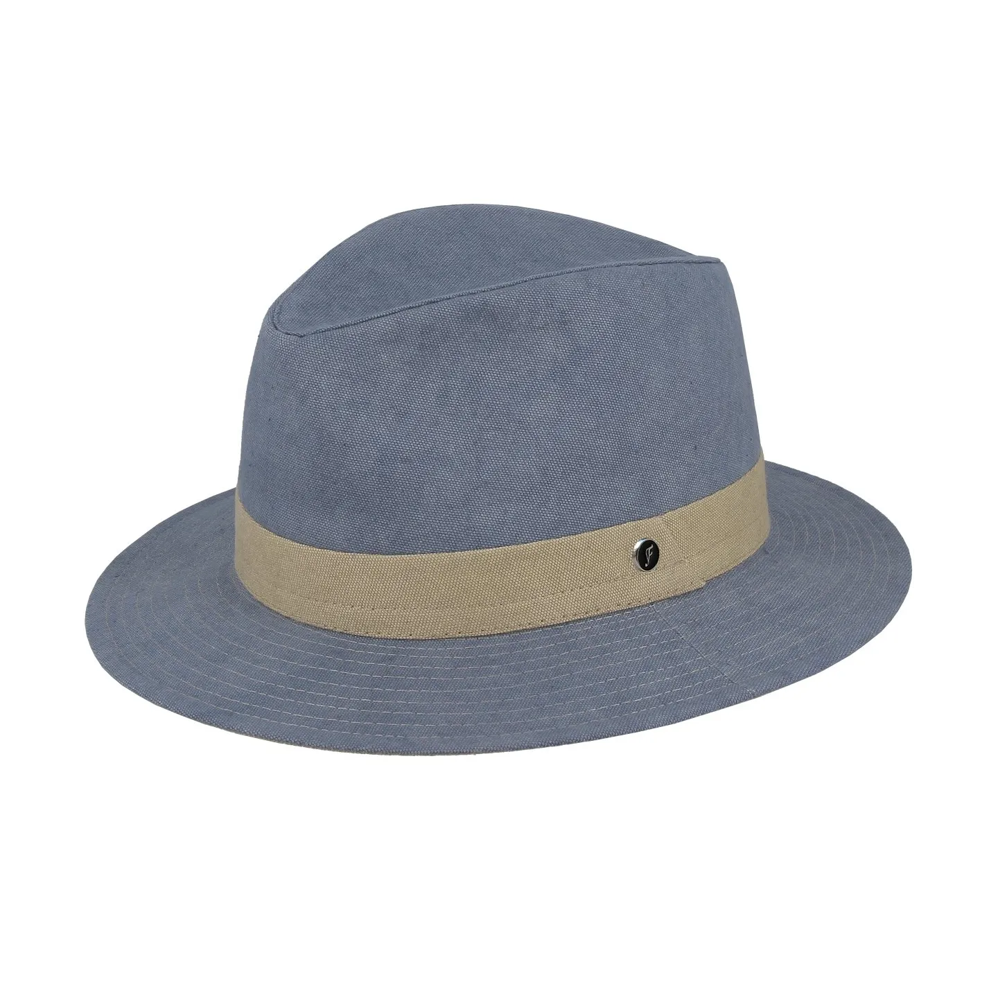 Fedora Hat Garibaldi Cotton Blue - Flechet Reference: 23738| Chapellerie Traclet