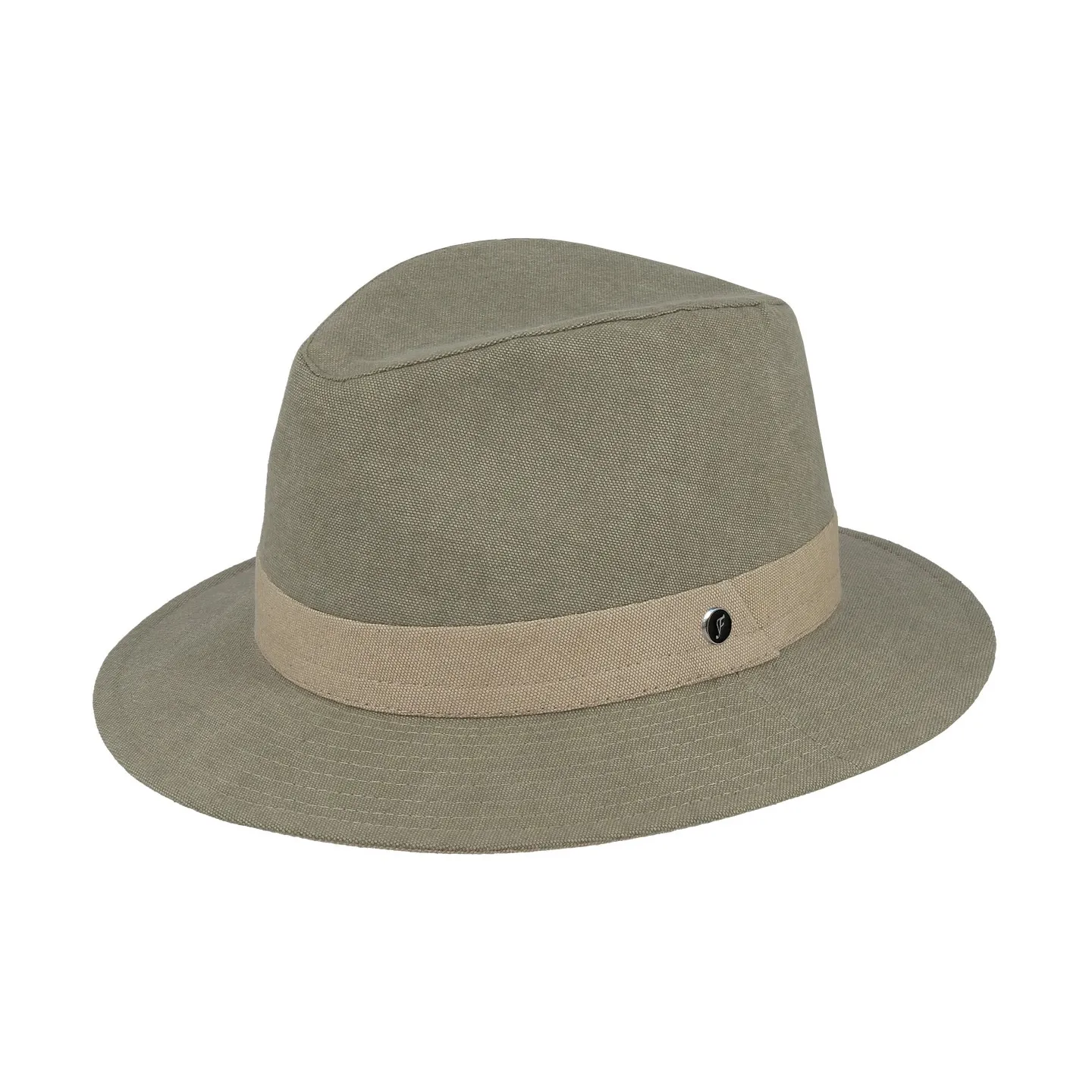 Fedora Hat Garibaldi Cotton Khaki - Flechet Reference: 23739| Chapellerie Traclet