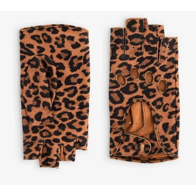 Mitaine / Gants De Conduite Cuir Léopard - Traclet