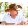 Hollywood Traveller Camel Leather Hat - American Hat Makers Reference: 23748| Chapellerie Traclet