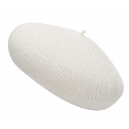 Audrey White Paper Straw Beret - Traclet