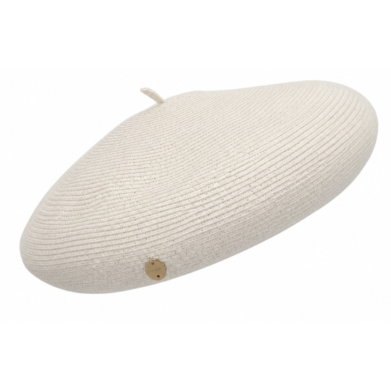 Béret Audrey Paille Papier Blanc - Traclet