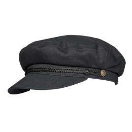 Skipper Black Cotton Nautical Cap - Traclet