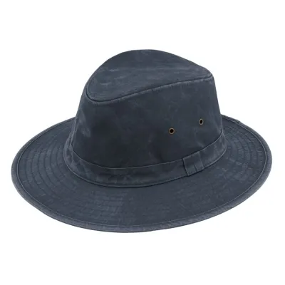 Darwin Safari Hat Washed Navy Cotton UPF 50+ - Traclet ref 23767 chapellerie Traclet