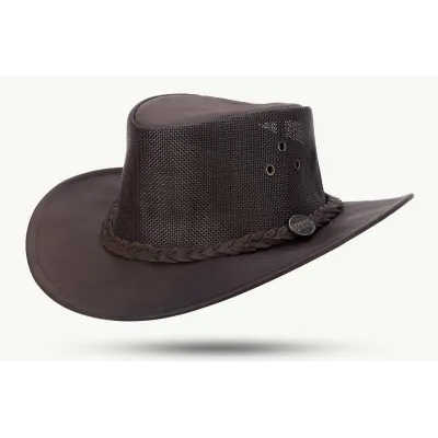 Australian Leather Hat Bushie Cooler Brown - Barmah Reference: 23784| Chapellerie Traclet