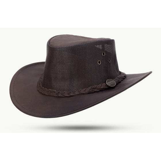 Australian Leather Hat Bushie Cooler Brown - Barmah