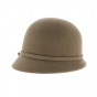 Beige cloche hat