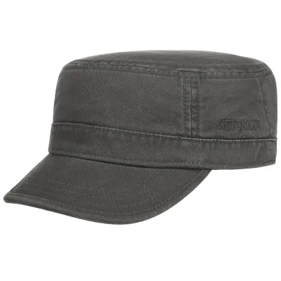 Gosper Grey Cotton Military Cap UPF 40+ - Stetson - Stetson Store Reference: 23810| Chapellerie Traclet