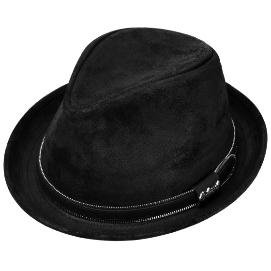 Chapeau Trilby Cuir Balmoral Noir