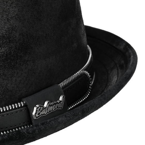 Chapeau Trilby Cuir Balmoral Noir