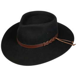 Chapeau Traveller Big Australian  Feutre Noir - Statesman