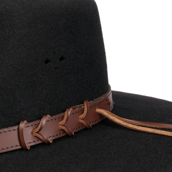 Traveller Big Australian Black Felt Hat - Statesman