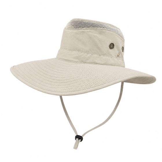 UPF 50+ Wide Brim Traveller Outdoor Bello Hat Sand Beige - Aussie Apparel