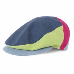Casquette marine avec finitions vert et bordeaux