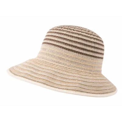 Chapeau cloche marron et beige