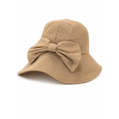 Capeline femme en tissu noeud décoratif