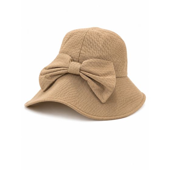 Capeline femme en tissu noeud décoratif