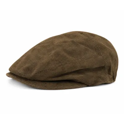 Casquette plate cuir maronne