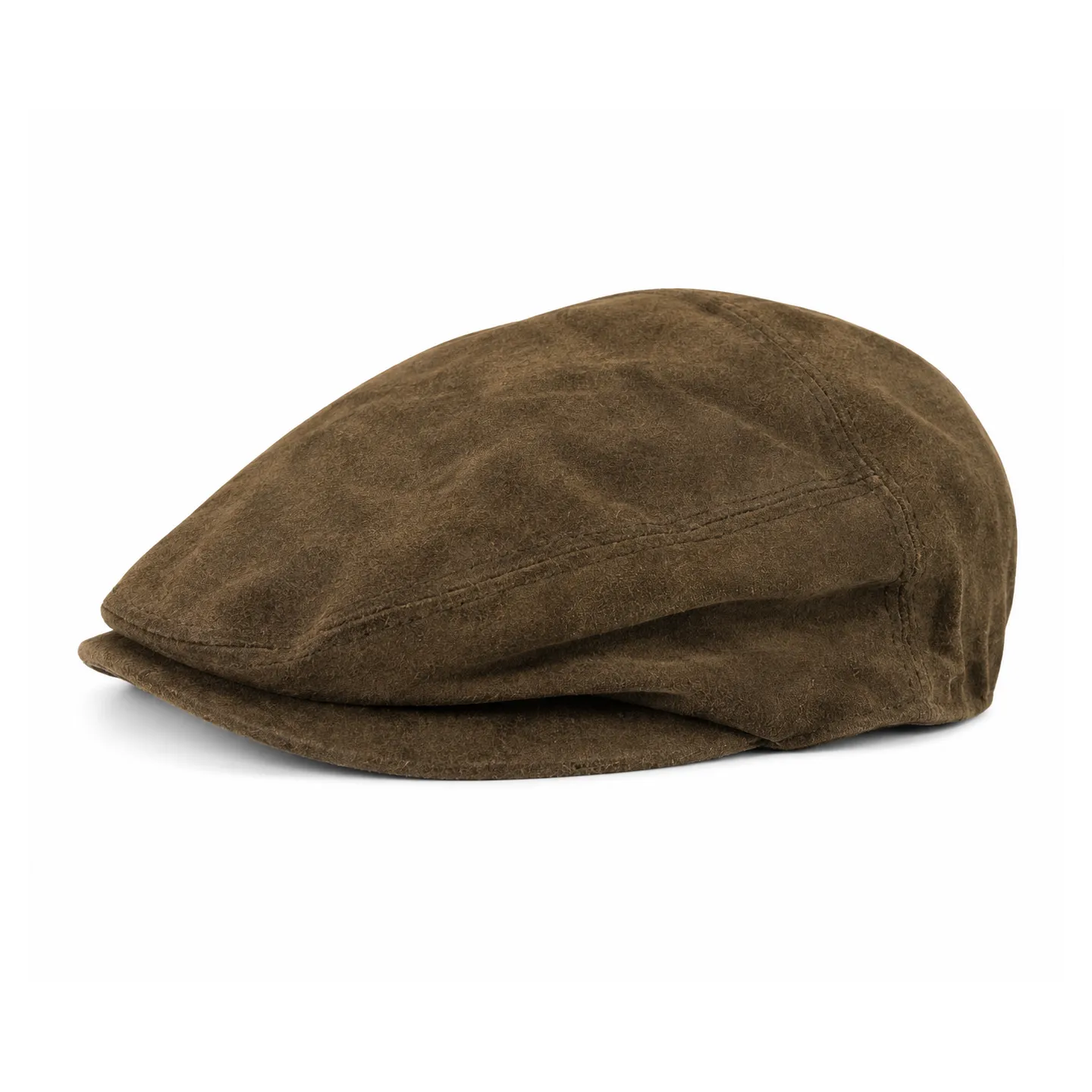 Casquette plate cuir maronne