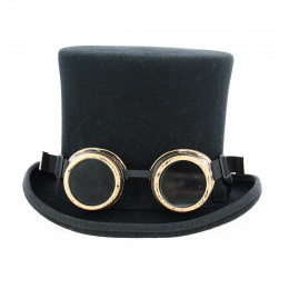Chapeau Haut De Forme steampunk Feutre Avec Lunettes