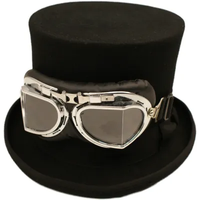 Chapeau Haut De Forme steampunk Feutre Avec Lunettes réf 23989 chapellerie Traclet