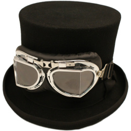 Chapeau Haut De Forme steampunk Feutre Avec Lunettes