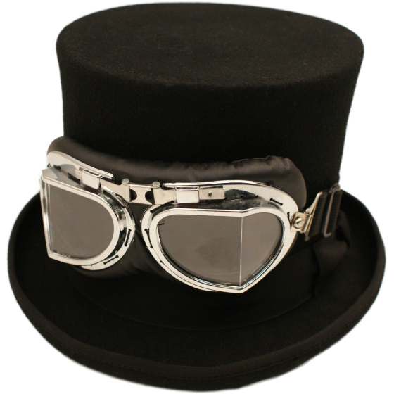 Chapeau Haut De Forme steampunk Feutre Avec Lunettes