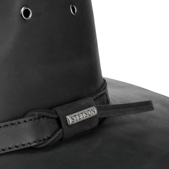 Traveller Spokane Black Leather Hat - Stetson